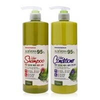 Combo dầu gội và dầu xả tinh chất lô hội Organia Aloe Vera 95% 500g x 2