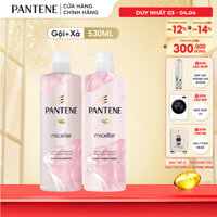 Combo Dầu Gội Và Dầu Xả PANTENE Micellar Hoa Hồng/ Tảo Biển / Hoa Súng - Chai 530ML x2