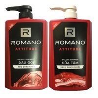 Combo dầu gội và sữa tắm romano attitude 650g