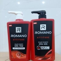 combo DẦU GỘI và SỮA TẮM ROMANO ATTITUDE 650g ( màu đỏ)