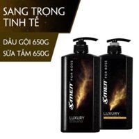 Combo Dầu gội X-Men For Boss Gold Luxury nước hoa nước hoa 650g và sữa tắm 650g vàng