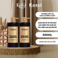 Combo dầu gội xả giàu dưỡng chất dành cho tóc hư tổn Kassi Extra Moist 500mlx2