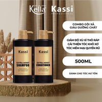 Combo dầu gội xả giàu dưỡng chất dành cho tóc hư tổn Kassi Extra Moist 500mlx2