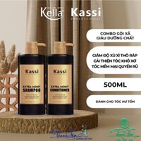 Combo dầu gội xả giàu dưỡng chất dành cho tóc hư tổn Kassi Extra Moist 500mlx2 [ NL ]