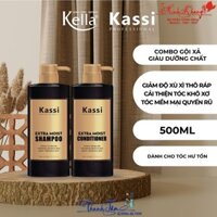 Combo dầu gội xả giàu dưỡng chất dành cho tóc hư tổn Kassi Extra Moist 500mlx2 [ MK ]