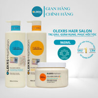 Combo dầu gội xả Màu Cam kem ủ tóc Olexrs Argan Oil Hair Salon 960ML  Phục Hồi Hư Tổn Đa Tầng, Tái Tạo Nang Tóc Phiên Bả