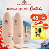 Combo dầu gội xả nuôi dưỡng tóc uốn xoăn Arganmidas 450ml + Tinh dầu dưỡng tóc uốn xoăn Arganmidas - 100ml