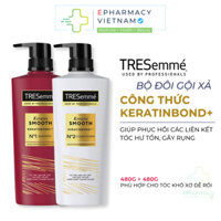 COMBO Dầu Gội Xả TRESEMME Keratin Smooth 3in1 Thái Lan Cho Tóc Suôn Mượt Óng Ả 400ml