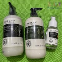 Combo dầu gội xả và tinh dầu siêu dưỡng ẩm Freecia Golden Olive Oil 300mlx2/50ml - TN