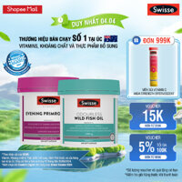 Combo dầu hoa anh thảo Swisse Evening Primrose Oil 200v & Dầu cá Swisse Odourless Wild Fish Oil 1000mg 200v