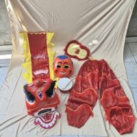Combo đầu lân cho lứa tuổi từ 10-15 tuổi có đèn nhấp nháy, giá rẻ cho các cháu vui trung thu, lẽ hội