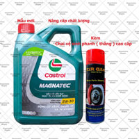 Combo Dầu nhớt tổng hợp ô-tô Castrol Magnatec Stop-Star 5w30 4.000ml (4L) + Chai xịt vệ sinh thắng đĩa cao cấp X1R