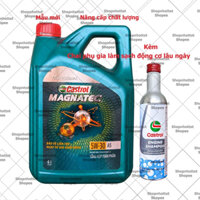 Combo Dầu nhớt tổng hợp ôtô Castrol Magnatec Profesional  A5 5w30 4000ml (4L) + Kèm chai làm sạch động cơ Castrol
