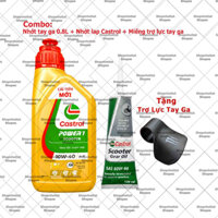 Combo Dầu nhớt tổng hợp tay ga Castrol Power-1 Scooter 10W40 800ml (0.8L) + Nhớt láp Castrol + Trợ lực tay lái