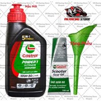Combo Dầu nhớt tổng hợp tay ga Castrol Power-1 Ultimate 10w30 800ml (0.8L)+ Nhớt Lap Castrol+ Phễu, [ Vn_Racing_Store]