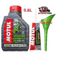 Combo Dầu nhớt tổng hợp tay ga Motul Scooter Expert Le 10w40 800ml (0.8L)+Nhớt Lap Motul +Tặng phễu, [ Vn_Racing_Store ]