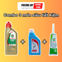 Combo Dầu nhớt tổng hợp tay ga Castrol Power-1 Scooter 10W40 (0.8L - 1L) + Nhớt hộp số Castrol + Nước làm mát Honda