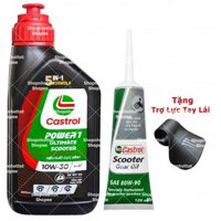 Combo Dầu Nhớt Tổng Hợp Tay Ga Castrol Power-1 Ultimate 10w30 800ml (0.8L) + Nhớt Lap Castrol + Tặng trợ lực tay lái