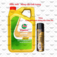 Combo Dầu Nhớt Tổng Hợp toàn phần Ô-tô Castrol EDGE 5w30 ( 5L ) + Chai vệ sinh thắng xe Caldini châu Âu 500ml