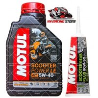 Combo Dầu nhớt tổng hợp xe tay ga Motul Scooter Power Le 5w40 1.000ml ( 1L ) + Nhớt Lap Motul [ Vn_Racing_Store ]