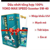 Combo Dầu nhớt tổng hợp xe tay ga Yoko Maxspeed Scooter 5W-40 800ml TẶNG 1 láp Yoko 120ml