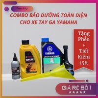 Combo Dầu Nhớt Xe Ga, Nước Làm Mát Động Cơ, Vệ Sinh Kim Phun, Dầu Nhớt Hộp Số Dành Cho Xe Ga YAMAHA 🎁FREESHIP+TẶNG PHỄU🎁