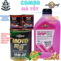 Combo Dầu Nhớt Xe Tay Ga - Everlast Moto R9 Scooter 10W40 SL 0.8L và 2 lon Vệ Sinh Buồn Đốt và 1 chai nước mát động cơ