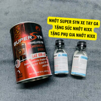 COMBO Dầu Nhớt Xe Tay Ga Super Syn 10w40 946ml Êm Nhẹ Xe + TẶNG SÚC NHỚT VÀ PHỤ GIA KIXX