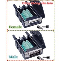 Combo đầu nối COM DB15 MALE, FEMALE bắt vít, không hàn. Bấm cáp COM máy CNC, lập trình, tạo cáp DB15 sang DB9 DB25 DB37