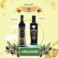 Combo Dầu oliu siêu nguyên chất GREEN DIAMOND P.D.O Kalamata 500ml và Dầu oliu siêu nguyên chất Olympias 500ml