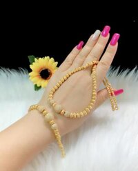 Combo dây chuyền lắc tay bi mạ vàng 18k