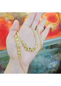 Combo dây chuyền lắc tay bi mạ vàng 18k