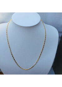 Combo Dây Chuyền Nam Nữ Mạ Vàng 18K, Dạng Mảnh, Dài 45cm, Cỡ 1,2li, Kèm Túi Nhung - Đốt Trúc Dẹp