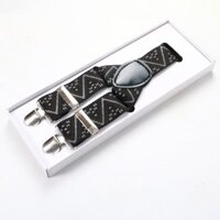 Combo Dây đai chữ Y nam bản 2.5cm KING dây yếm quần nam M05 - đen 9