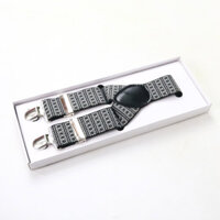 Combo Dây đai chữ Y nam bản 2.5cm KING dây yếm quần nam M05 - đen trắng