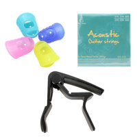 Combo dây đàn guitar acoustic Vines GA-A30  Capo PBA105BK   Bộ 4 móng bảo vệ móng tay SOL.G