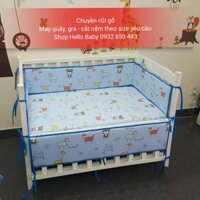 Combo Đầy Đủ Cũi gỗ, Nệm, Quây, Ga  dùng cho bé