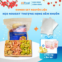 [COMBO Đầy Đủ] Set Làm Kẹo Nougat Thượng Hạng Kèm Khuôn Mix 3 Vị Dâu Tây, Matcha, Sữa Hạt 60 chiếc