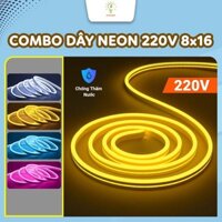 [COMBO] Dây Led Neon 220V 8x16mm Uốn Dẻo Chống Nước - Dây Led Cao Cấp Trang Trí Hắt Trần Thạch Cao, Quấn Cây Ngoài Trời