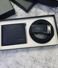 Combo dây nịt và ví da nam PEDRO full box (DN529_DEN)
