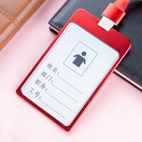 Combo DâyThẻ Dây đeo thẻ ID lanyard vỏ hợp kim kim loại đựng Kẹp thẻ tên thẻ tín dụng thẻ ngân hàng Legaxi - Đỏ - Thẻ nhỏ  Dây