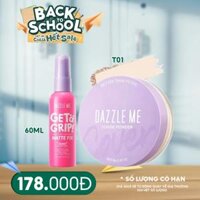 Combo DAZZLE ME 2 Sản Phẩm: Xịt Khóa Nền DAZZLE ME Get A Grip Makeup Setting Spray #Matte Fix 60ml+ Phấn Phủ DAZZLE ME Better Than Filter Fixed Loose Powder #T01 True Translucent 8g