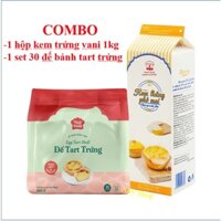 Combo đế bánh tart Nhất Hương + kem trứng phô mai 1kg ⚡ GIÁ SỐC ⚡ làm các món tráng miệng, nấu ăn