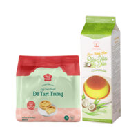 Combo Đế Bánh Tart Trứng và Kem Trứng Flan Sữa Dừa Lá Dứa