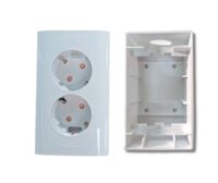 [Combo] Đế Dày Và Ổ Cắm Âm Tường 2 Lỗ Hàn Quốc Dosel
