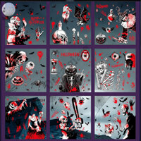 COMBO Decal HALLOWEEN (52)-- Hít tĩnh điện (BQ324+326 đến 333) Khô Lâu Xương (9 tấm)