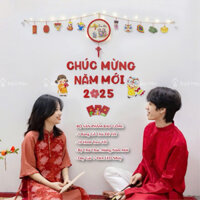 Combo Decor Trang Trí Tết Gồm Bảng gỗ Set Treo Têt Và Chữ Chúc Mừng Năm Mới-Happy New Year