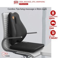 Combo đệm ngồi và tựa lưng Massage 6 chế độ, cao su non, ô tô - văn phòng, chống trĩ, đau xương cụt, chống đau lưng