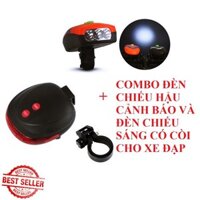 Combo Đèn Chiếu Hậu Cảnh Báo Và Đèn Chiếu Sáng Có Còi Xe đạp