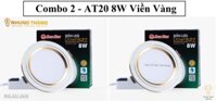Combo Đèn Led Âm Trần Downlight Đổi Màu Rạng Đông AT20 ĐM - Công Suất 8w - Khoét Lỗ 90mm - Viền Vàng - Bộ 2 - AT20 ViềnVàng